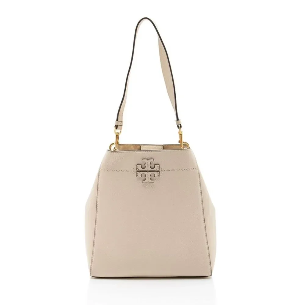 Tory Burch Leather McGraw Bucket Bag